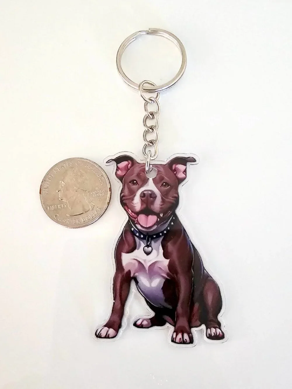 Pit Bull Acrylic Keychain, Unisex,Dog Lover American Bully Staffy Gift Pet Charm